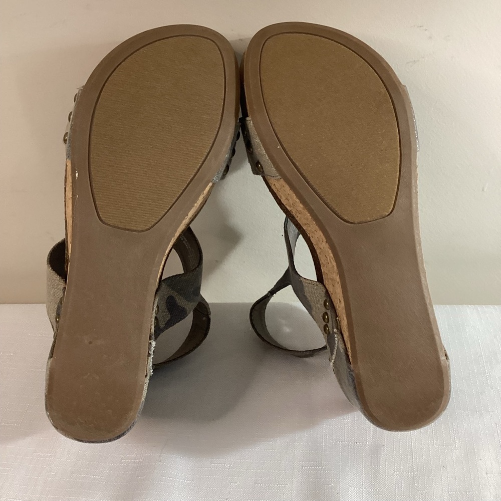 Sugar Camo Fabric Cork Platform Sandals Size 8 - Picture 12 of 15